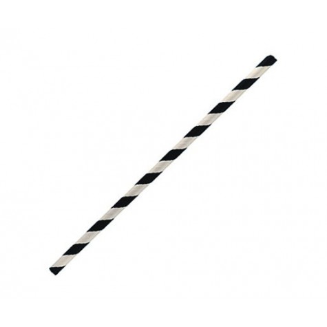 Regular Paper Straw Black Stripe  2500 pcs