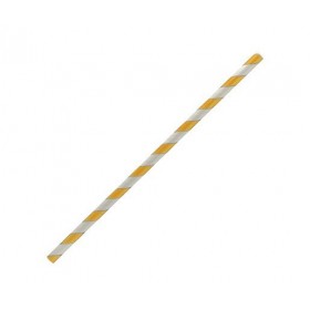 Regular Paper Straw Yellow Stripe  2500 pcs