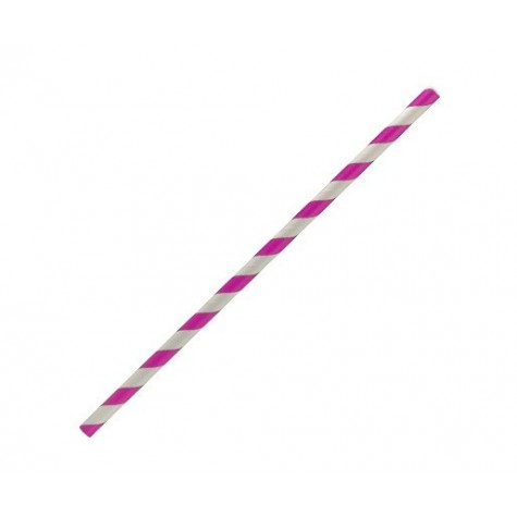 Regular Paper Straw Pink Stripe  2500 pcs