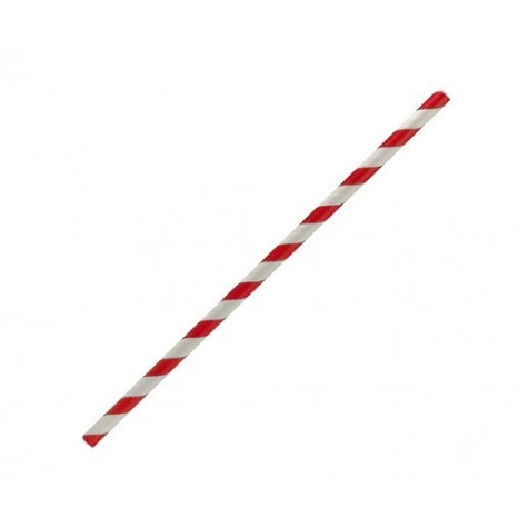 Cocktail Paper Straw Red Stripe  2500 pcs