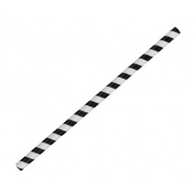 Jumbo Paper Straw Black Stripe  2500 pcs