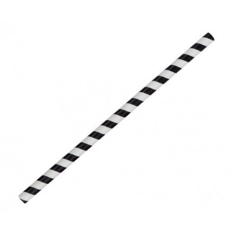 Jumbo Paper Straw Black Stripe  2500 pcs