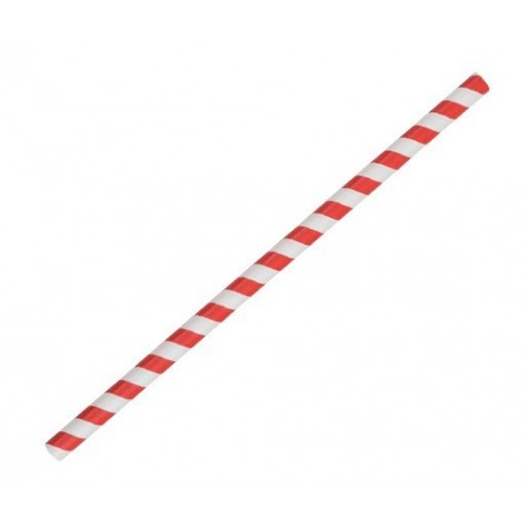 Jumbo Paper Straw Red Stripe  2500 pcs
