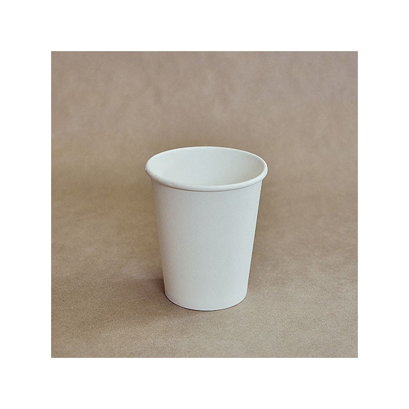 8oz Biodegradable Single Wall Coffee Cup Plain White