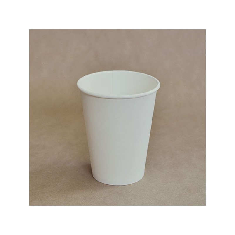 12oz Biodegradable Single Wall Coffee Cup Plain White