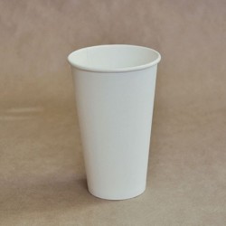 16oz Biodegradable Single Wall Coffee Cup Plain White