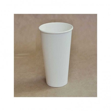 20oz Biodegradable Single Wall Coffee Cup Plain White