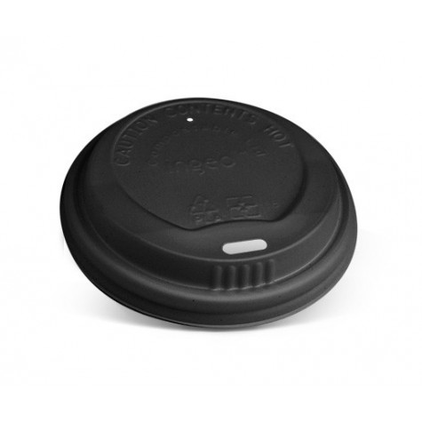 80mm Compostable Black Hot & Cold Lids for 6 8 10oz  1000 pcs