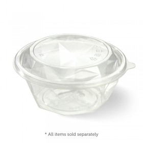 Lid for 24 & 32oz Salad Bowls Bioplastic Clear  450 pcs