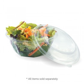 Lid for 24 & 32oz Salad Bowls Bioplastic Clear  450 pcs