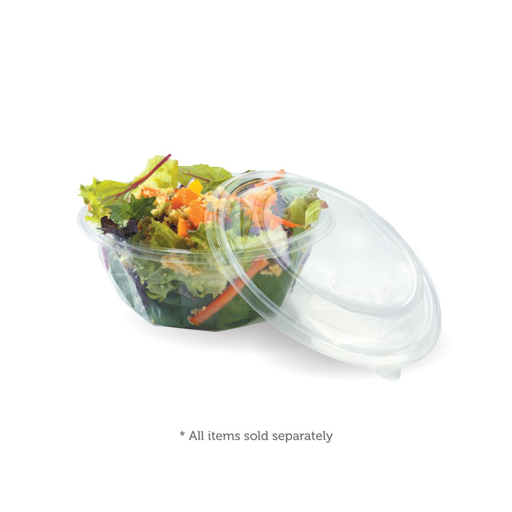 Lid for 24 & 32oz Salad Bowls Bioplastic Clear  450 pcs