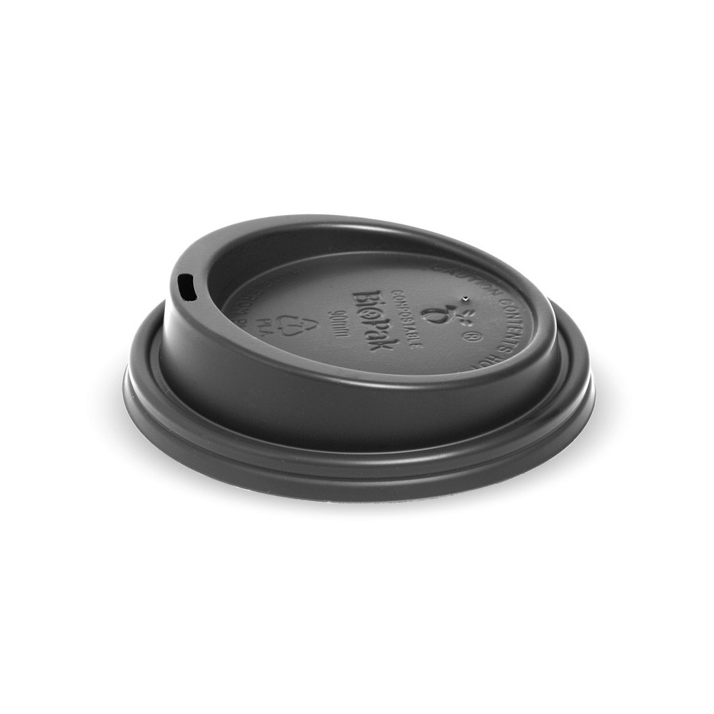 Lid PLA for 8(90mm) 12 16 & 20oz BioPak Cup Black  1000 pcs