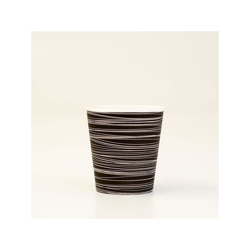 8oz SW one-lid-fits-all Coffee Cup 1000pc- Black Swirl Print