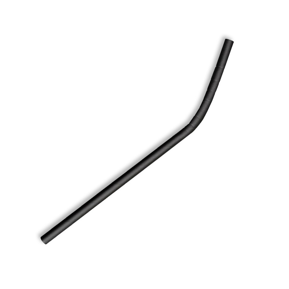 6mm Black Bendy Bio Straws - FSC Certified Paper  2500 pcs