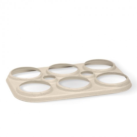 6 Beer Holder - Compostable Bagasse - Natural  500 pcs