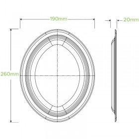 10.25x7.75" Oval Plate Biodegradable White  500 pcs