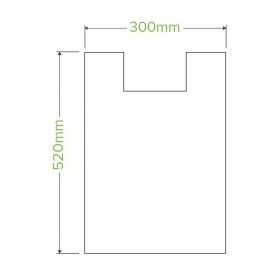 20L - Bioplastic Checkout Bag - 10 blocks of 100 - Green  1000 pcs
