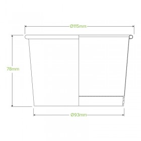 16oz Hot & Cold Biodegradable BioPak Cup White  500 pcs