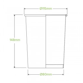 32oz Hot & Cold Biodegradable BioPak Cup White  500 pcs