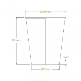 12oz Single Wall Bio Coffee Cup White  1000 pcs