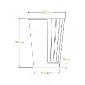 8oz Double Wall Bio Coffee Cup White  1000 pcs