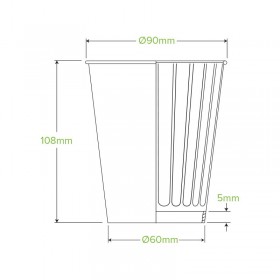 12oz Double Wall Bio Coffee Cup Leaf Kraft  1000 pcs