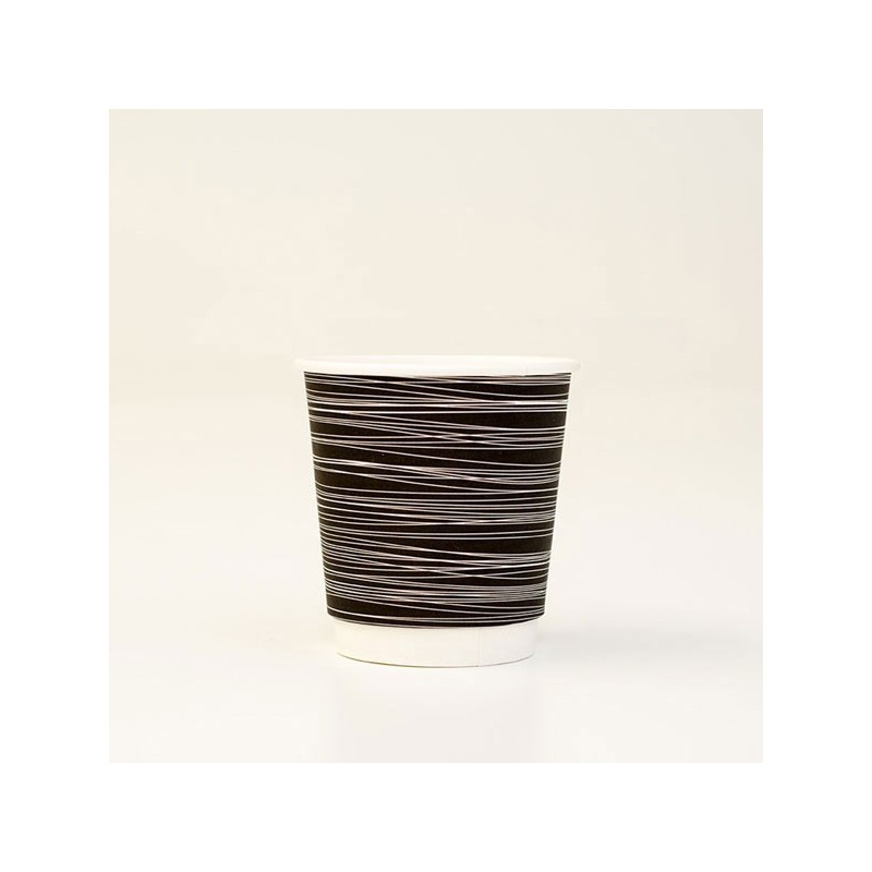 8oz DW Coffee Cup 1000pc- Black Swirl One Lid Fits All