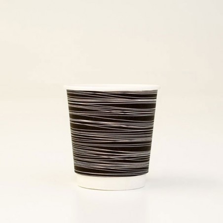 8oz DW Coffee Cup 1000pc- Black Swirl One Lid Fits All