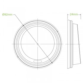 Lid for 8 (90mm)12 16 & 20oz BioPak Cup PS - White  1000 pcs