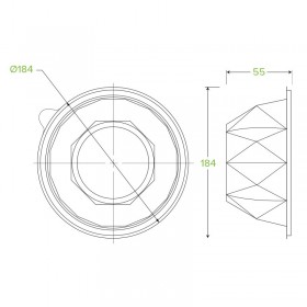 24oz (840ml) Salad Bowl Bioplastic Clear  450 pcs