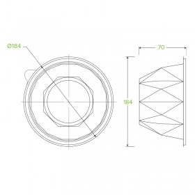 32oz (1080ml) Salad Bowl Bioplastic Clear  450 pcs