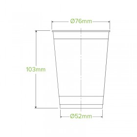 280ml Clear Bioplastic Tall Cup  2000 pcs