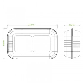 11x5x6" 2 Compartment Bio Clamshell  100 pcs