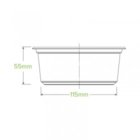 600ml Clear Bioplastic Wide Salad Bowl - 143mm  600 pcs