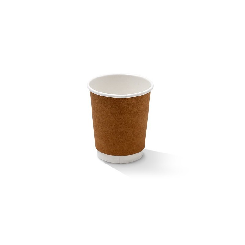 8oz Double Wall Coffee Cup KRAFT PE  500 pcs
