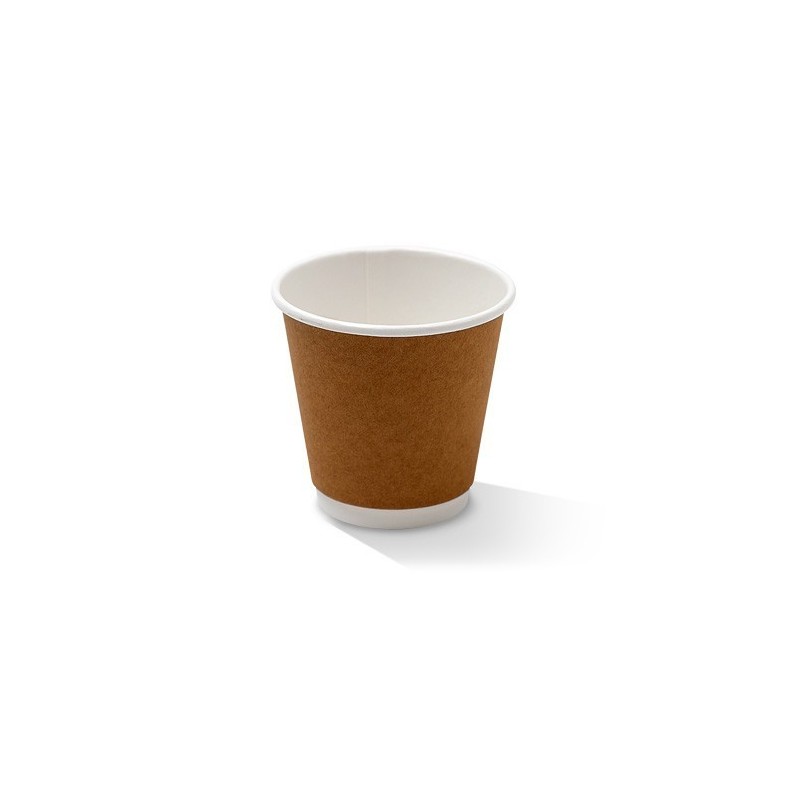 8oz(90mm) Double Wall Coffee Cup KRAFT PE one-lid-fits-all  500 pcs