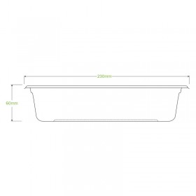 1000ml Bio Tray-230x130x60mm - Sugarcane Natural  500 pcs