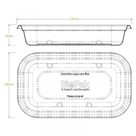 750ml Sugarcane TakeAway Base Natural Takeaway Container