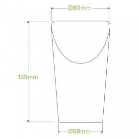 12oz Takeaway Chips Cup used for French Fries and Calamarie