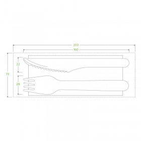 Wooden Cutlery Set - Knife, Fork and Napkin