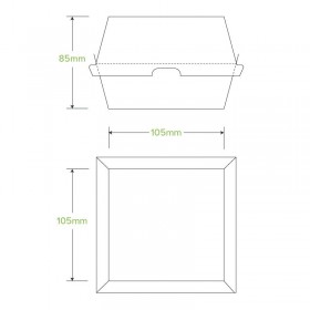 Burger Box - 105 x 105 x 85mm - FSC Certified - 250 pcs