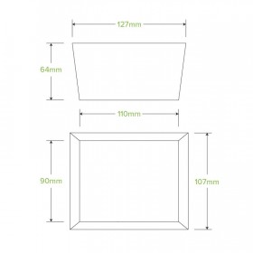 Small Takeaway Box - 110 x 90 x 64mm - FSC Certified - 200 pcs