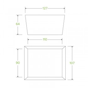 Small Takeaway Box with window - 110 x 90 x 64mm - FSC Certified - 200 pcs