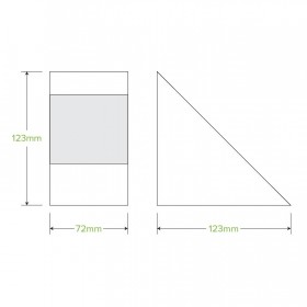 Sandwich Wedge Box with window - 123 x 72 x79mm - FSC Certified - 500 pcs