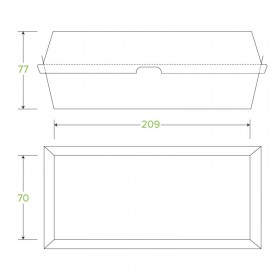 Hot Dog Box Bio 209x70x76mm FSC Certified Board - KRAFT - 400 pcs