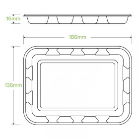 7x5" produce tray - natural  1000 pcs