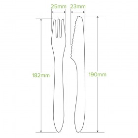 19cm FSC Certified Coated Wooden Knife, Fork & Napkin Set  400 pcs