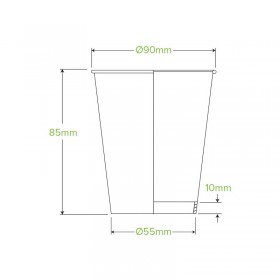 8oz (90mm) Single Wall White Bio Coffee Cup  1000 pcs