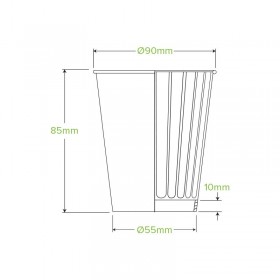 8oz (90mm) Double Wall Kraft Bio Coffee Cup  1000 pcs