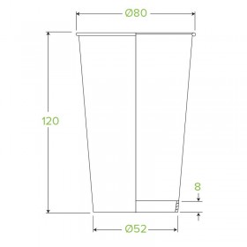 12oz (80mm) Single Wall Coffee Cup White  1000 pcs